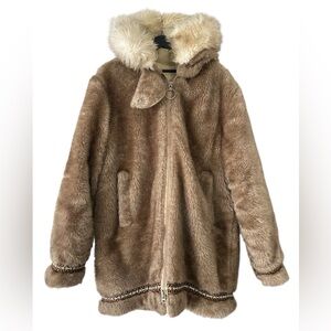 apres ski 🏔️ Faux Fur Hooded Coat